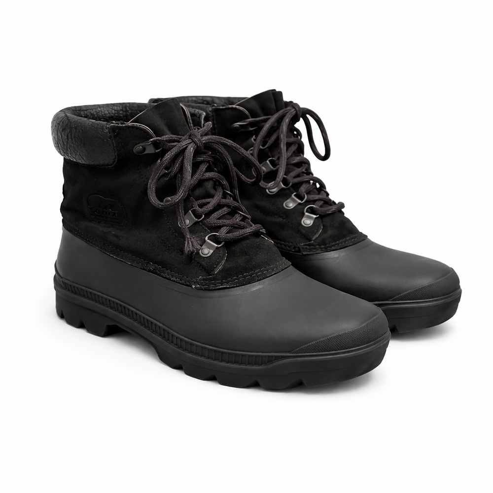 Size 13 Vintage Sorel Leather Black Winter Boots